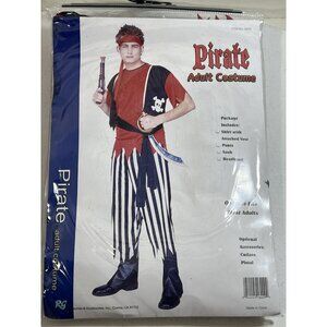 Pirate Adult Costume One Size Halloween Pants Sash Headband Shirt